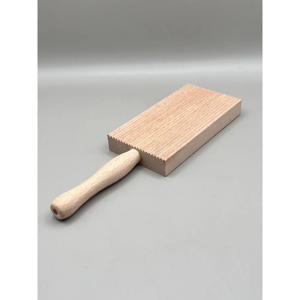 Vtg Wooden Gnocchi Hand Board Ridged Pasta Maker‎ Cavatelli Tool Natural Wood